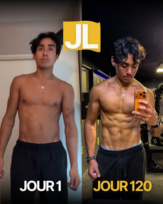 Transformation de JL, jour 1 à jour 120