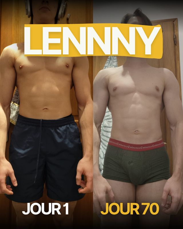 Transformation de Lenny, jour 1 à jour 70