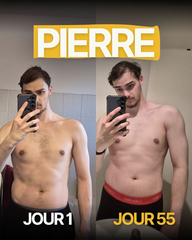 Transformation de Pierre, jour 1 à jour 55